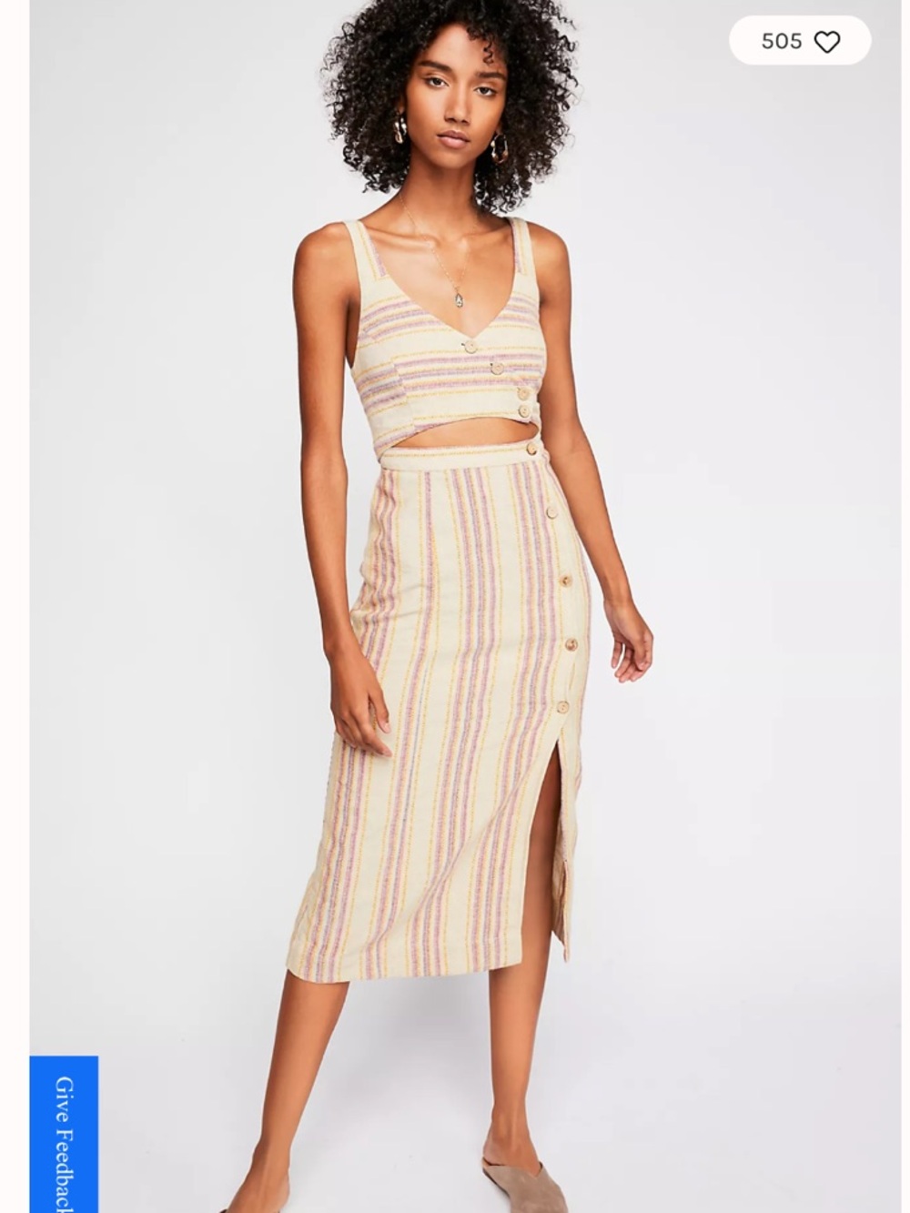 Free People Striped Ultraviolet Midi Dress Women’s Size L